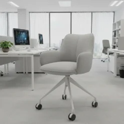 Silla de reuniones con ruedas Gala, estructura giratoria