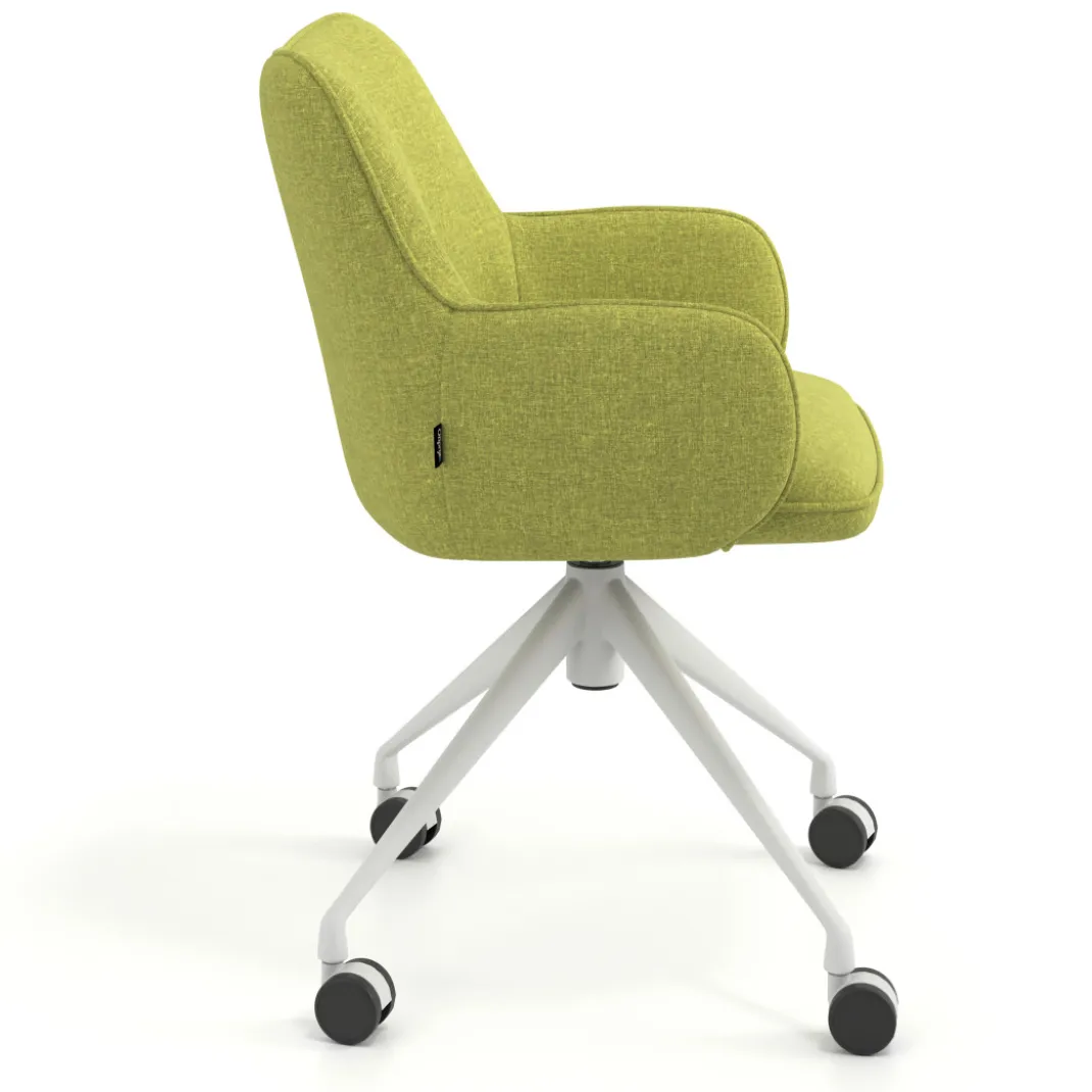 Silla de reuniones con ruedas Gala, estructura giratoria