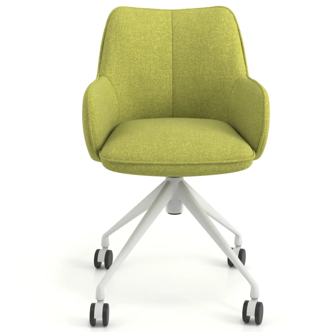 Silla de reuniones con ruedas Gala, estructura giratoria