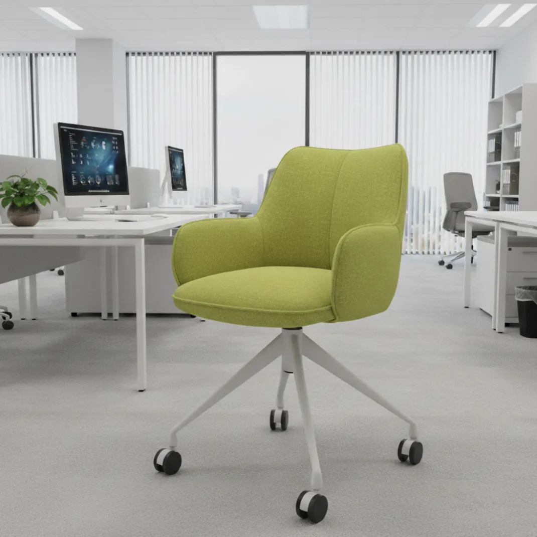 Silla de reuniones con ruedas Gala, estructura giratoria