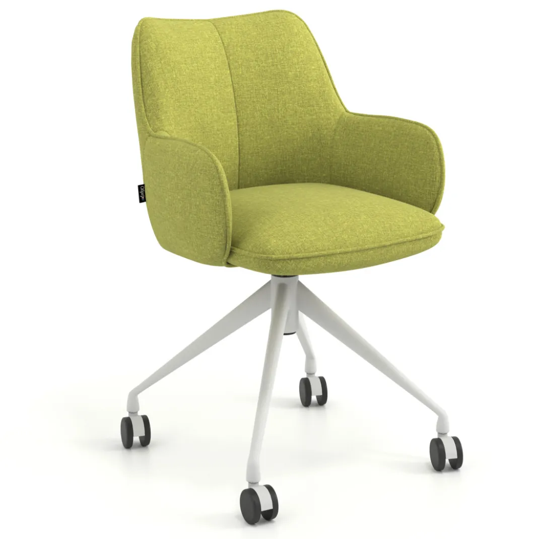 Silla de reuniones con ruedas Gala, estructura giratoria