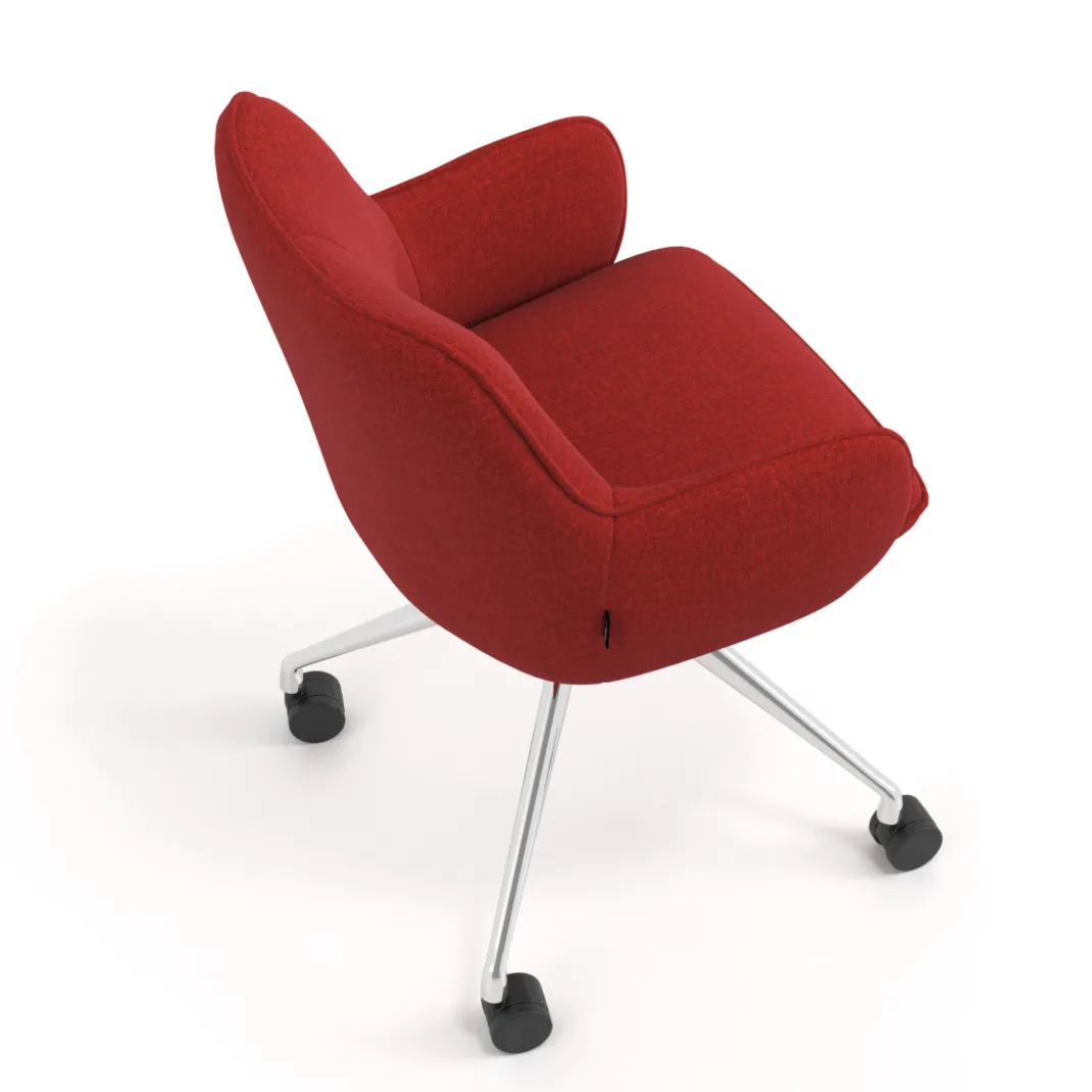 Silla de reuniones con ruedas Gala, estructura giratoria