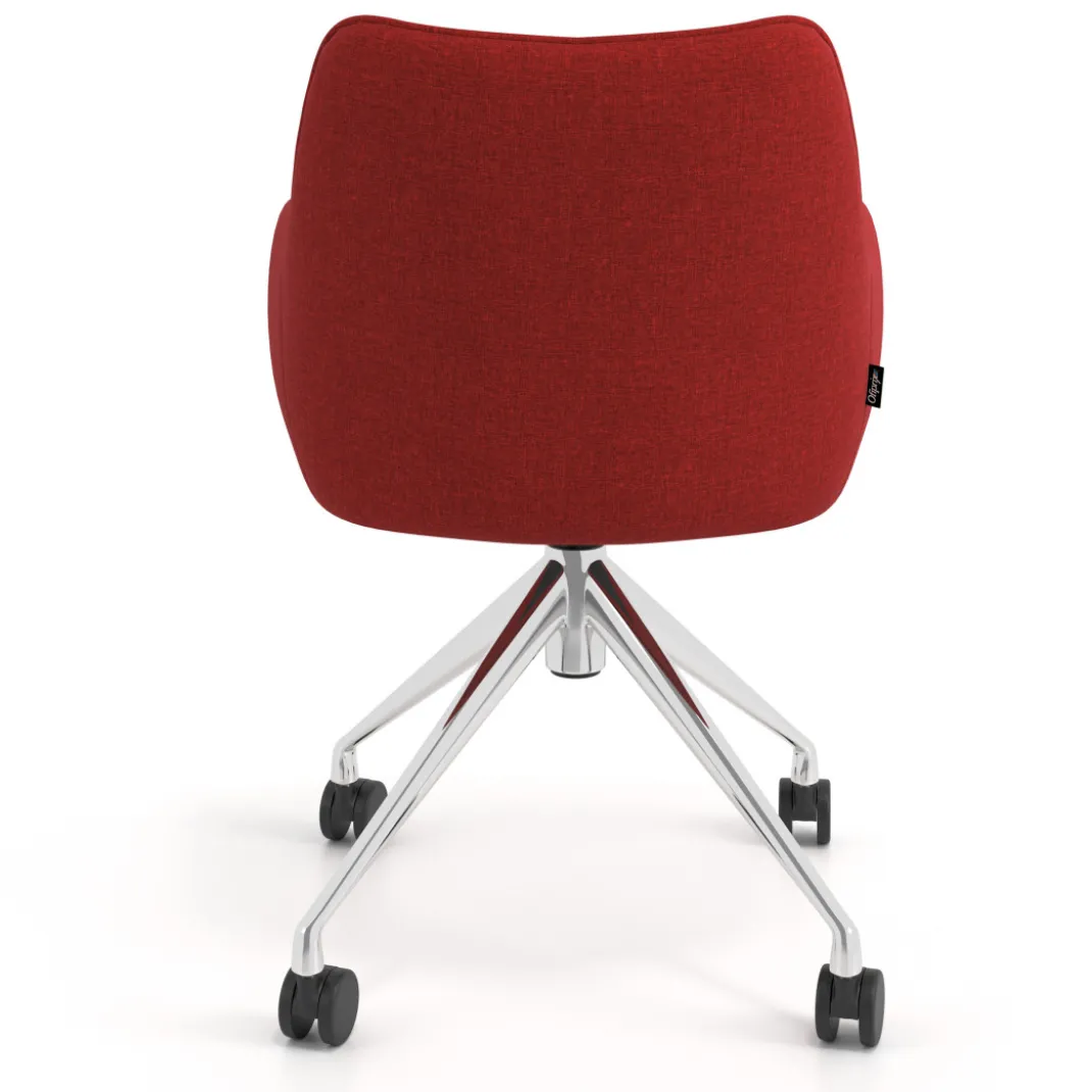 Silla de reuniones con ruedas Gala, estructura giratoria