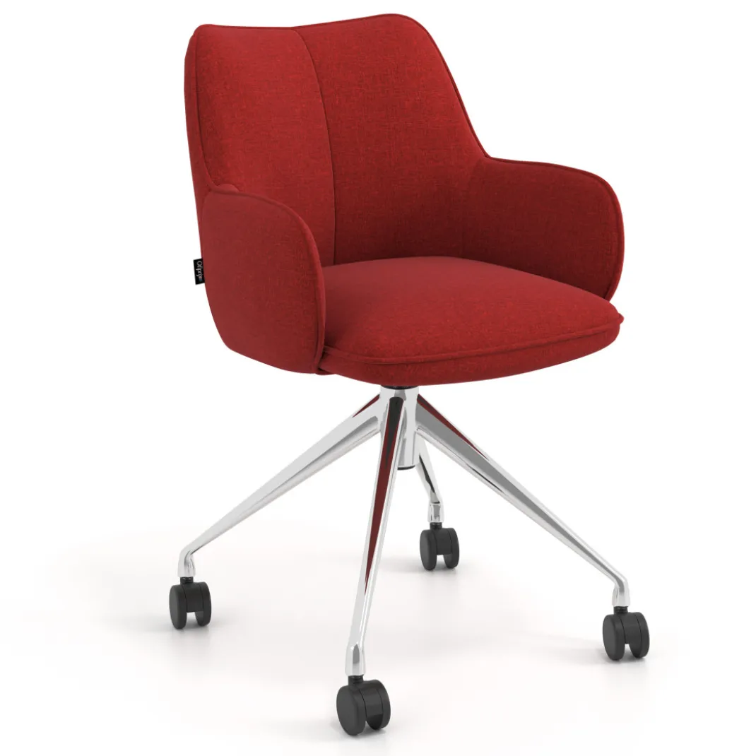 Silla de reuniones con ruedas Gala, estructura giratoria