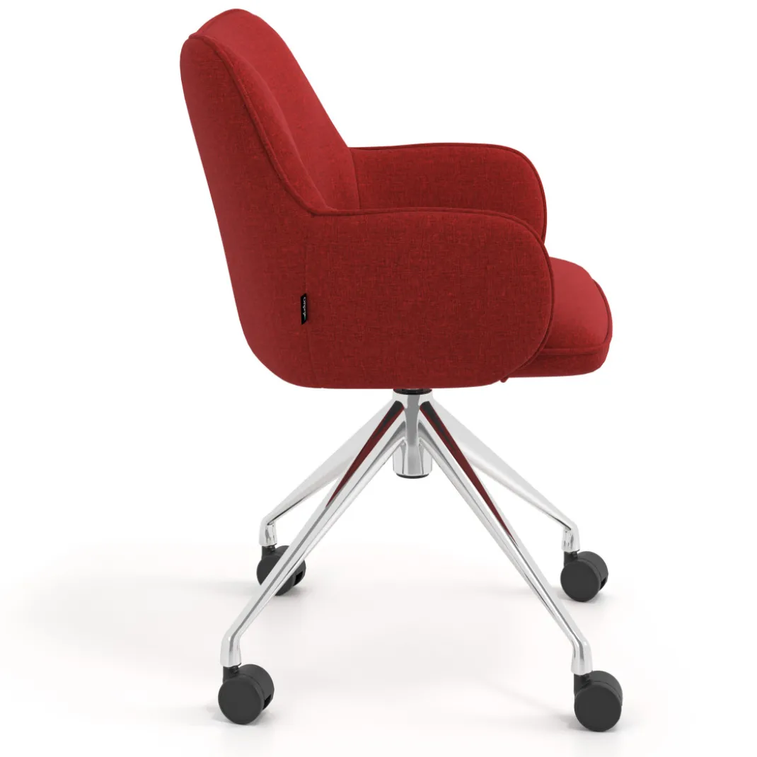 Silla de reuniones con ruedas Gala, estructura giratoria