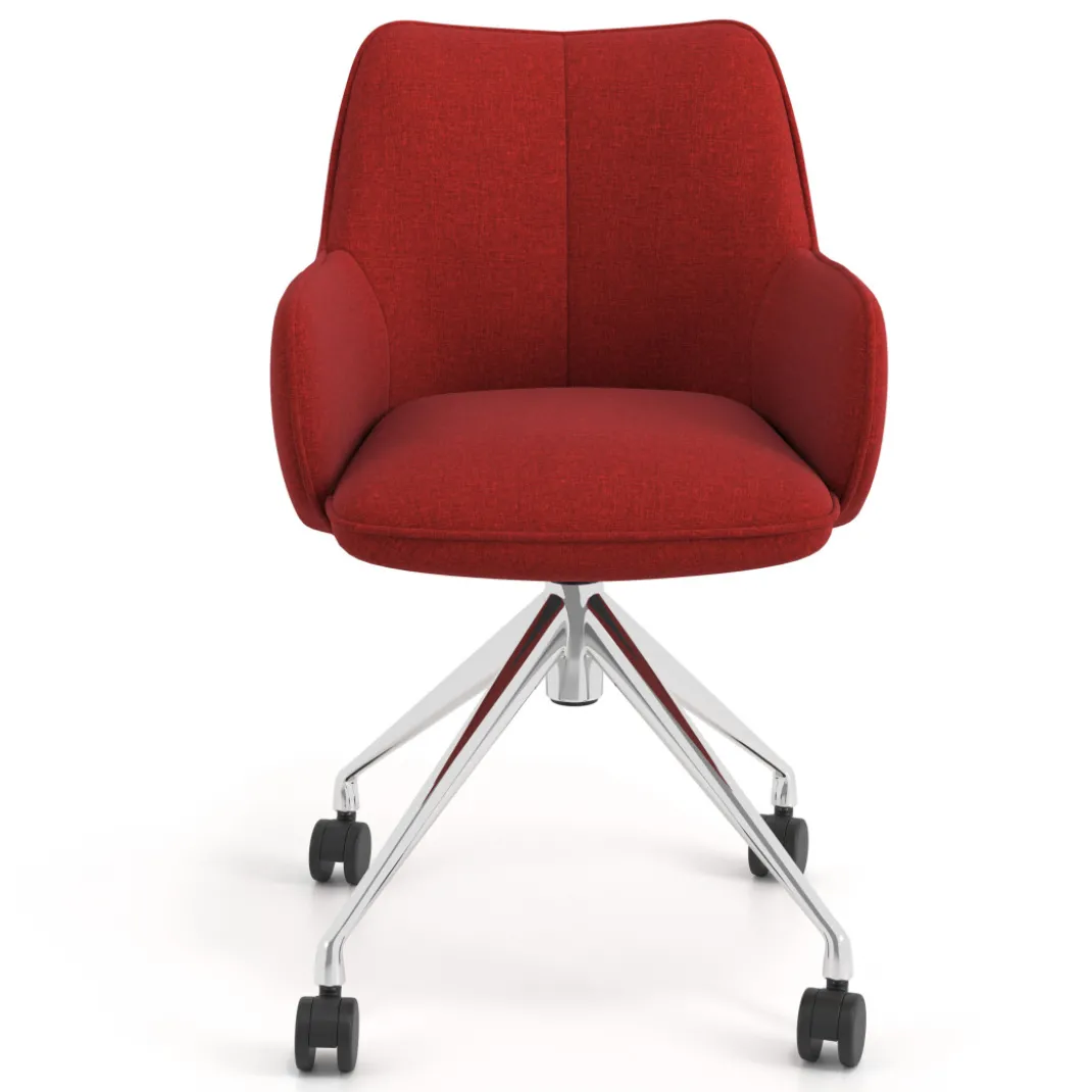 Silla de reuniones con ruedas Gala, estructura giratoria