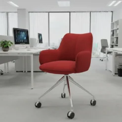 Silla de reuniones con ruedas Gala, estructura giratoria