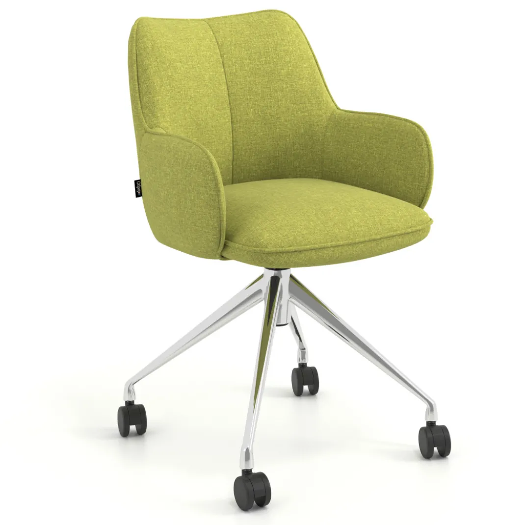 Silla de reuniones con ruedas Gala, estructura giratoria