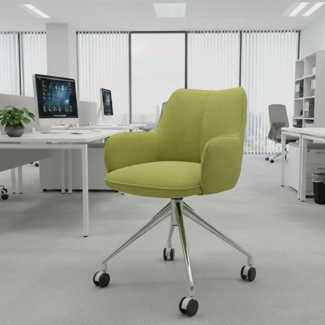 Silla de reuniones con ruedas Gala, estructura giratoria