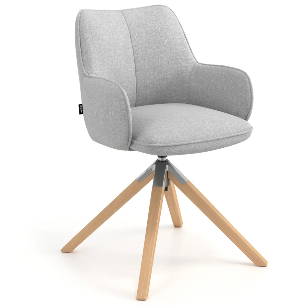 Silla de reuniones Gala, estructura giratoria, base de madera