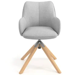 Silla de reuniones Gala, estructura giratoria, base de madera