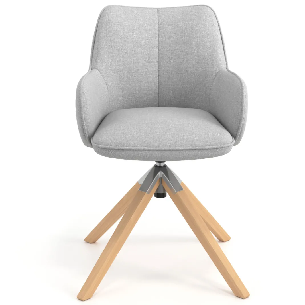 Silla de reuniones Gala, estructura giratoria, base de madera