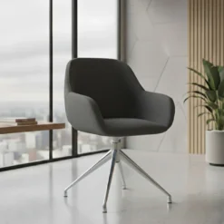 Silla de reuniones Moon Base de aluminio giratoria