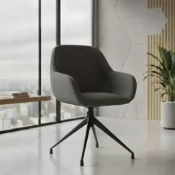 Silla de reuniones Moon Base de aluminio giratoria