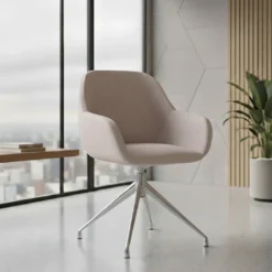 Silla de reuniones Moon Base de aluminio giratoria