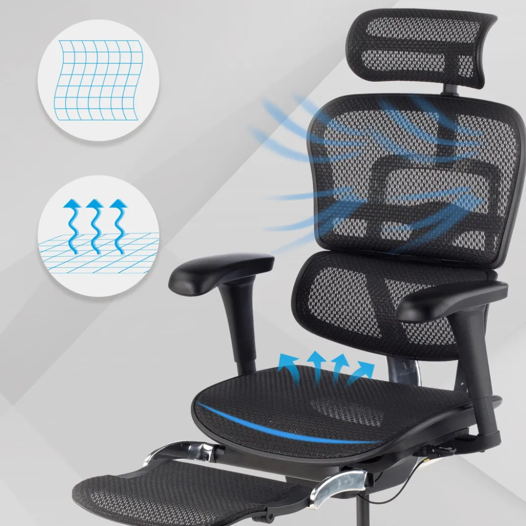Silla ergonómica con reposapies Ergohuman gen2