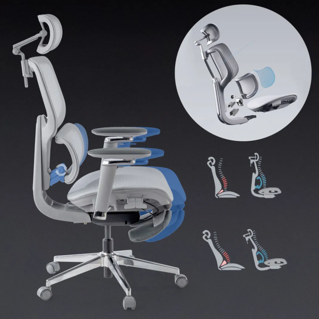 Silla ergonómica de oficina Erghos X2, mecanismo sincronizado