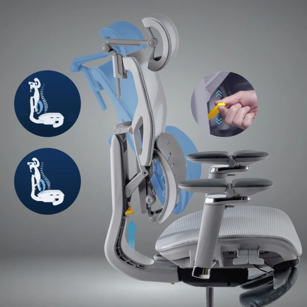 Silla ergonómica de oficina Erghos X3, doble cojín lumbar