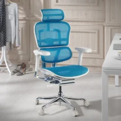 Silla ergonómica Ergohuman Elite, estructura blanca