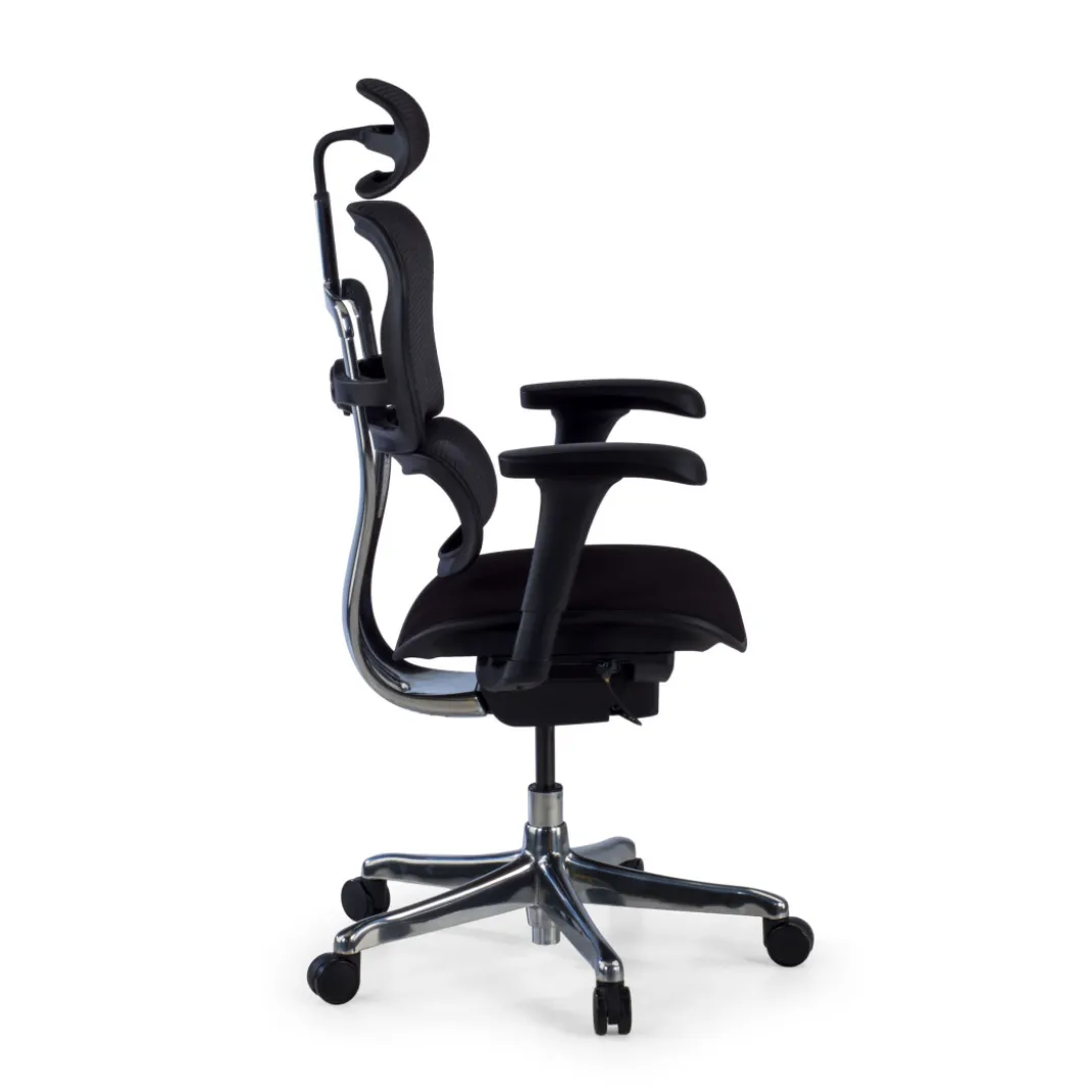 Silla Ergonómica Ergohuman V2, asiento tapizado, estructura negra