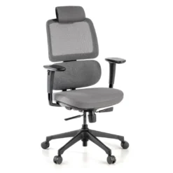 Silla ergonomica Focus, reposacabezas, doble cojin lumbar