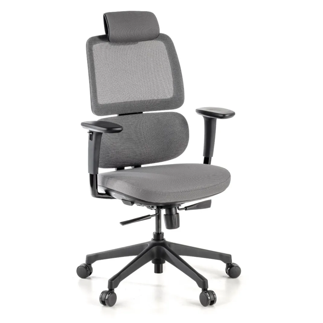 Silla ergonomica Focus, reposacabezas, doble cojin lumbar
