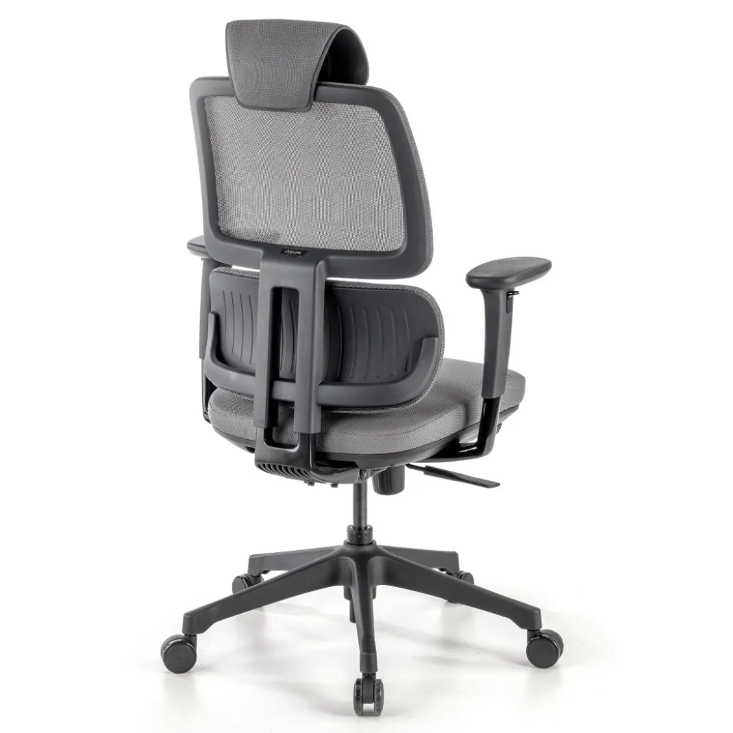 Silla ergonomica Focus, reposacabezas, doble cojin lumbar