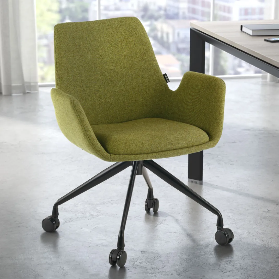 Silla Giratoria Elodie, estructura con ruedas