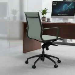 Silla oficina de diseño Croma, respaldo bajo, estructura negra