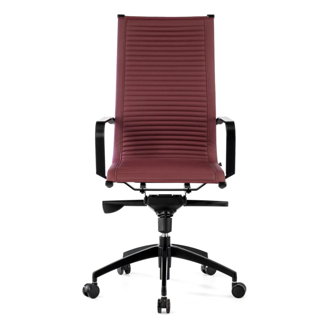 Silla oficina de diseño Croma, respaldo alto, estructura negra