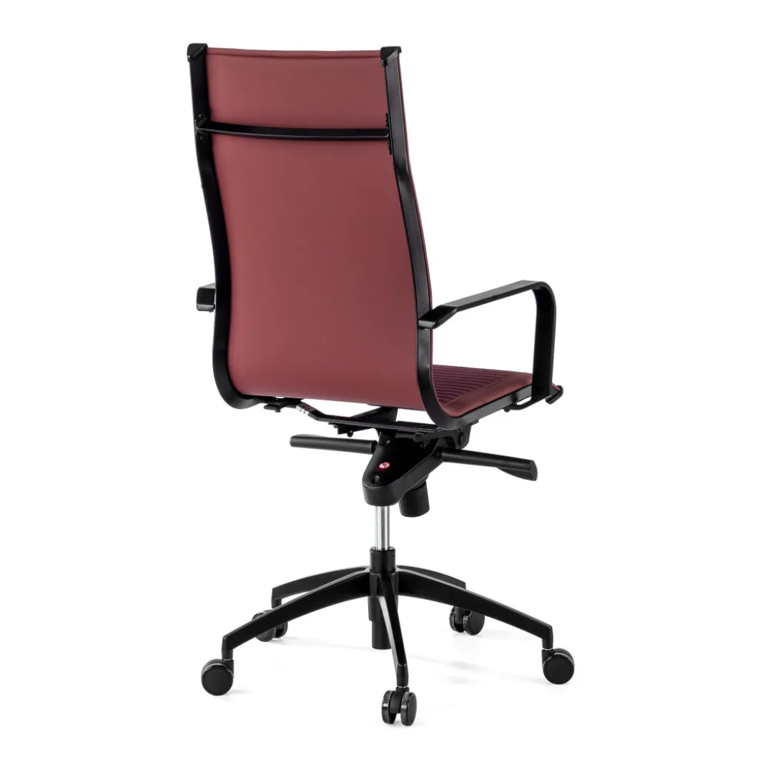 Silla oficina de diseño Croma, respaldo alto, estructura negra