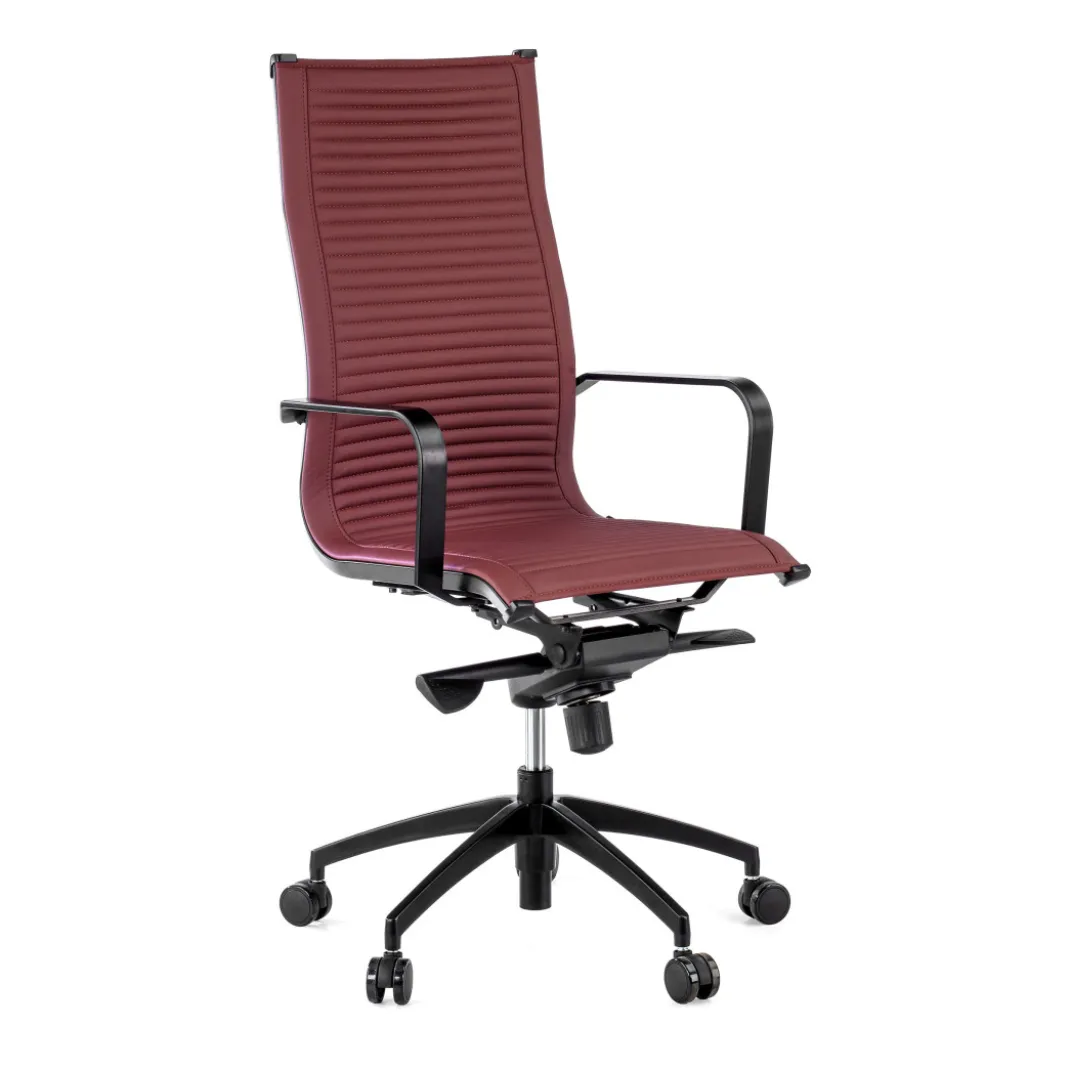 Silla oficina de diseño Croma, respaldo alto, estructura negra