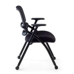 Silla plegable de formación Flexia, respaldo de red, con ruedas