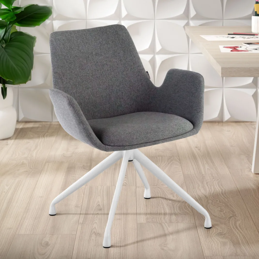 Silla Reuniones Elodie, gran acolchado, estructura giratoria