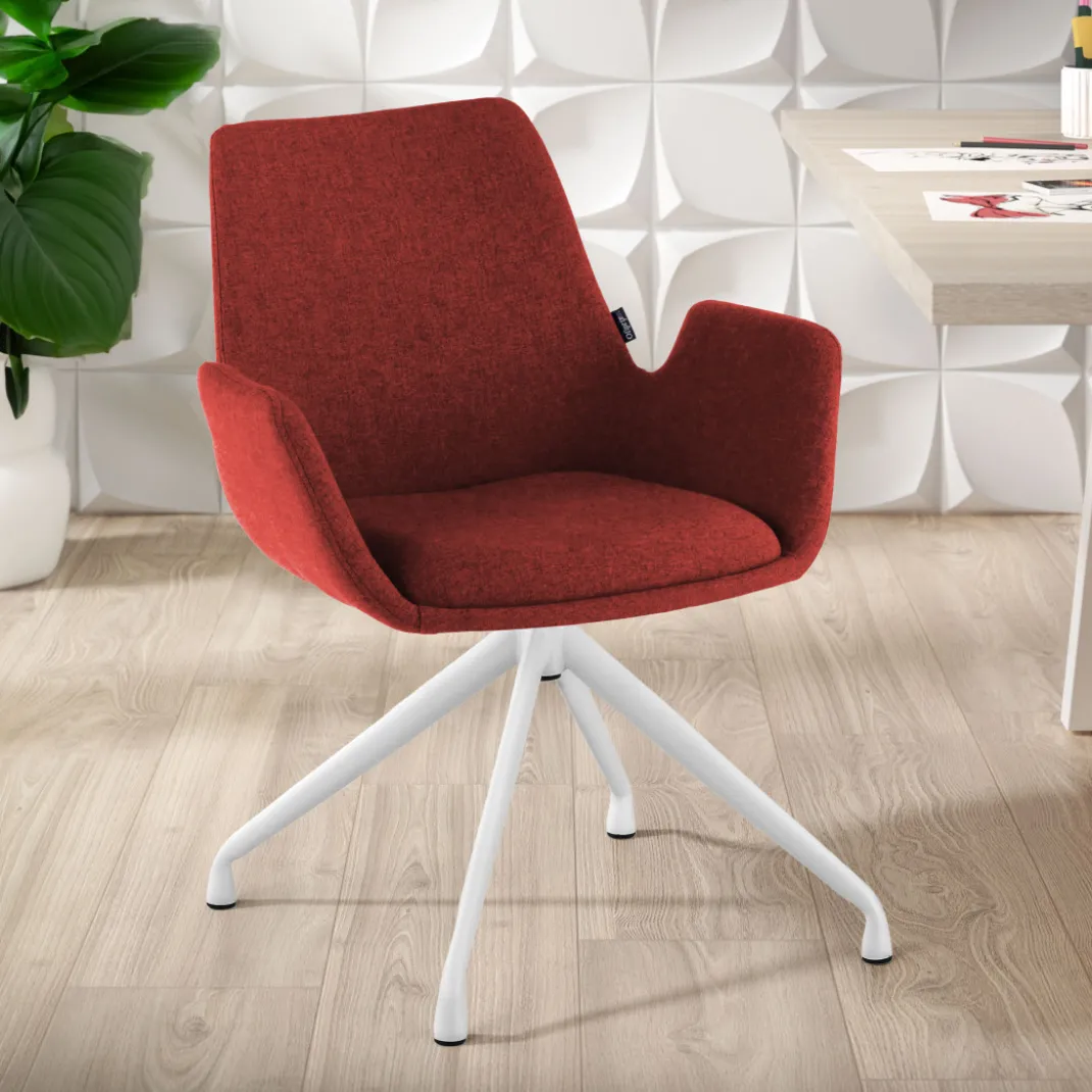 Silla Reuniones Elodie, gran acolchado, estructura giratoria
