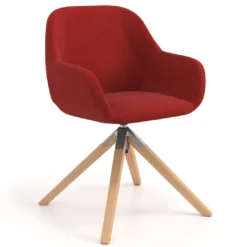 Silla reuniones moon base de madera maciza mecanismo giratorio