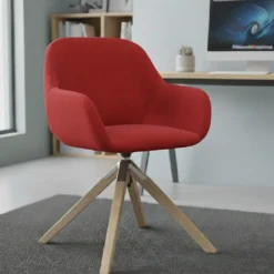 Silla reuniones moon base de madera maciza mecanismo giratorio