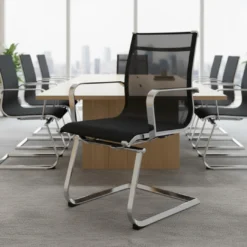 Sillón confidente de oficina Croma, red transpirable