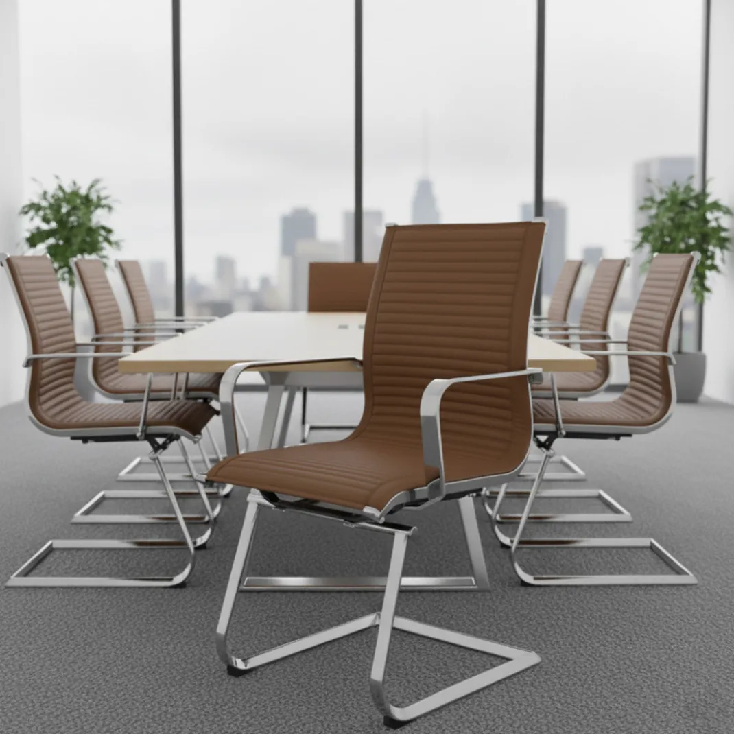 Sillón confidente de oficina Croma, estructura patín