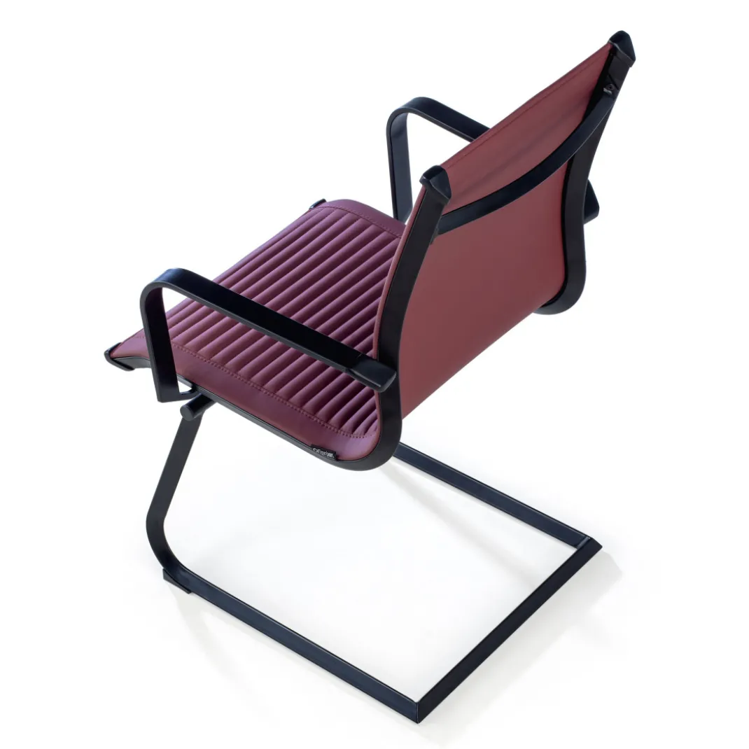 Sillón confidente de oficina Croma, estructura negra