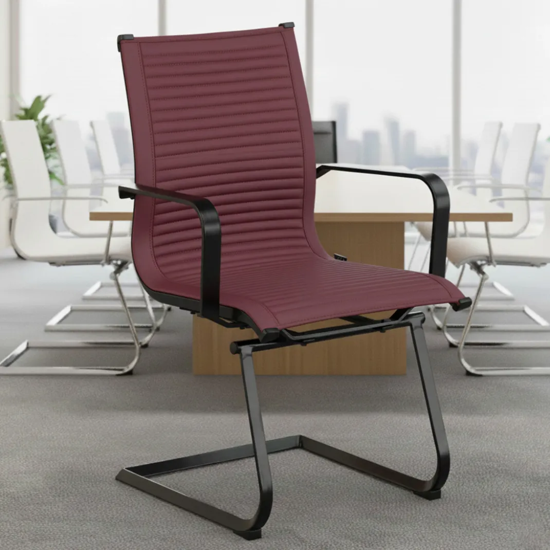 Sillón confidente de oficina Croma, estructura negra