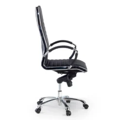 Sillón de dirección Virginia, marco cromado, piel natural