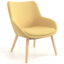 Sillón de Espera Capri, respaldo Medio, base 4 patas madera