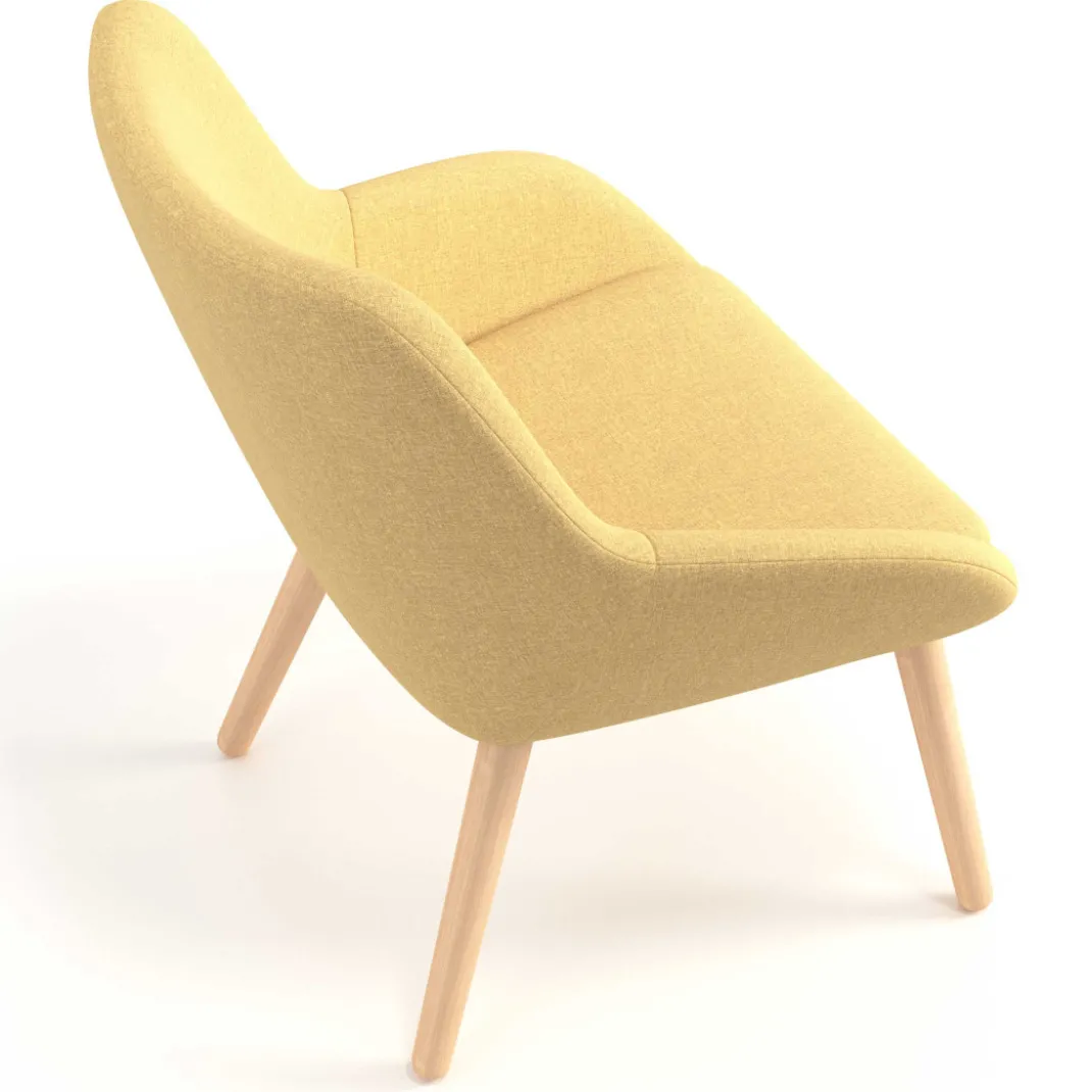 Sillón de Espera Capri, respaldo Medio, base 4 patas madera