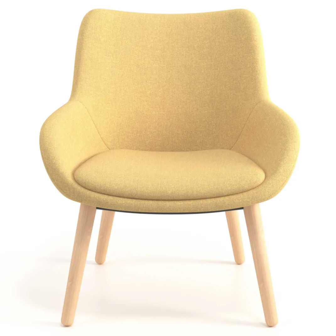 Sillón de Espera Capri, respaldo Medio, base 4 patas madera