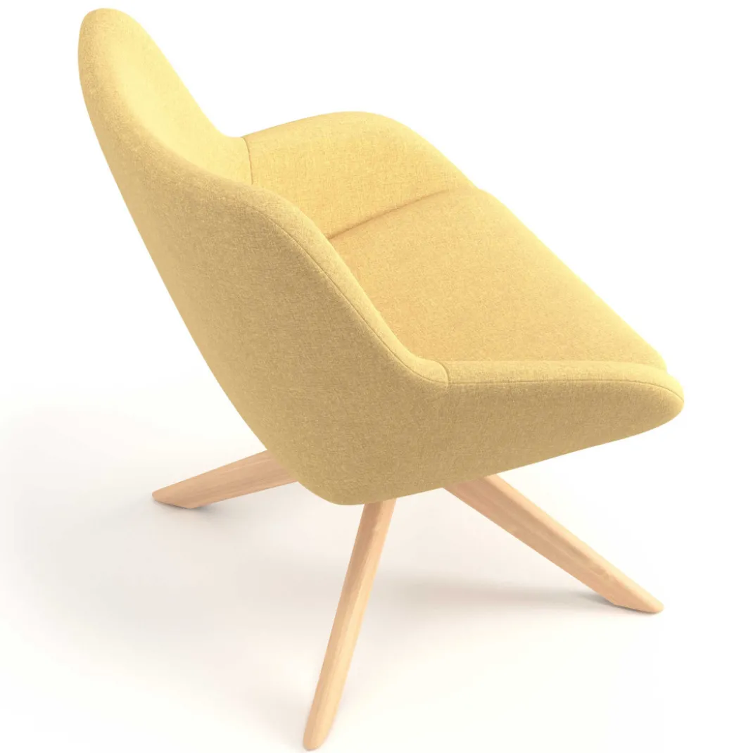 Sillón de Espera Capri, respaldo Medio, base giratoria madera