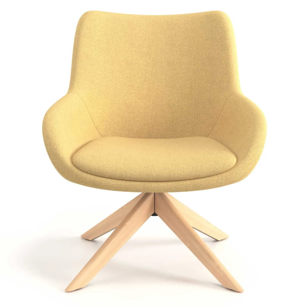 Sillón de Espera Capri, respaldo Medio, base giratoria madera