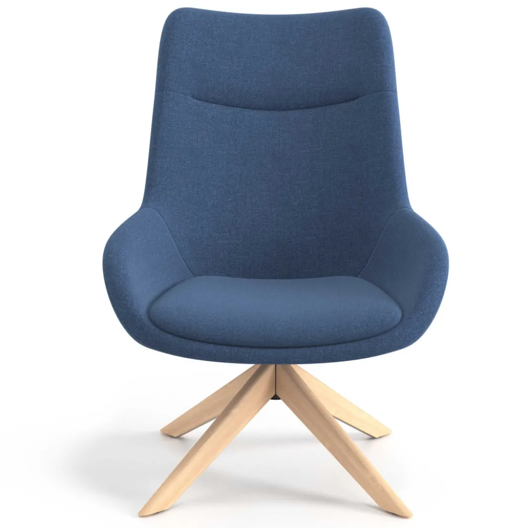 Sillón de Espera Capri, respaldo Alto, base giratoria madera