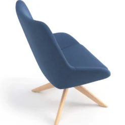 Sillón de Espera Capri, respaldo Alto, base giratoria madera
