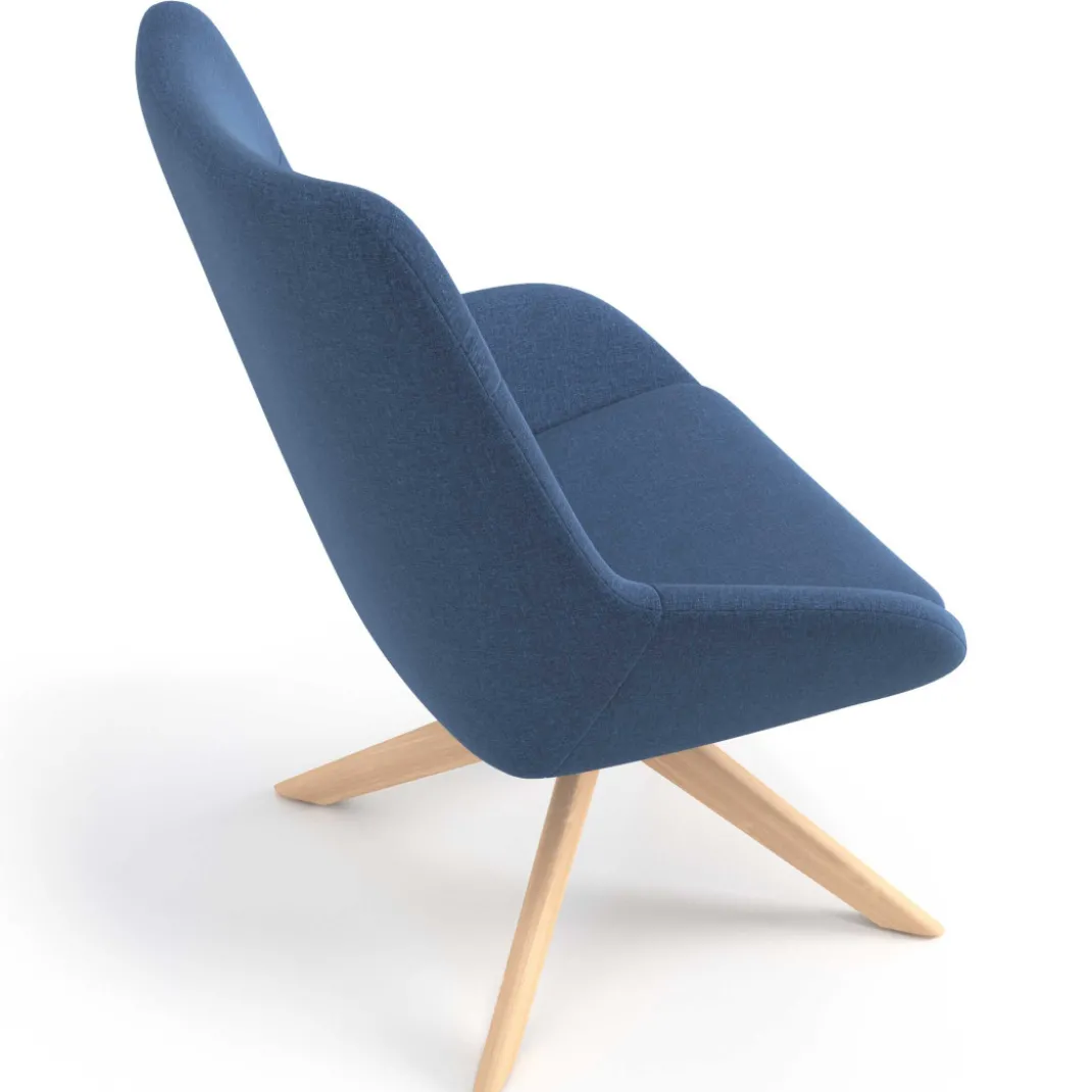 Sillón de Espera Capri, respaldo Alto, base giratoria madera